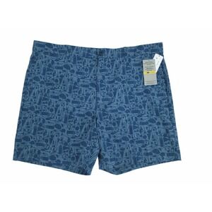 PGA Tour Mens 40 Golf Shorts Blue Performance Stretch 7 Inseam Flat Front NWT